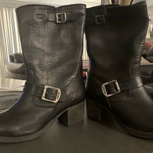 Frye Women's Moto Boots Size 7.5 black